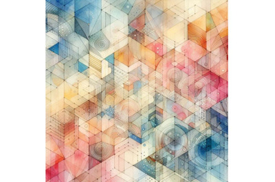 Abstract watercolor geometrical background