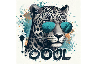 Cool jaguar T-shirt graphics. jaguar illustration with splash waterco