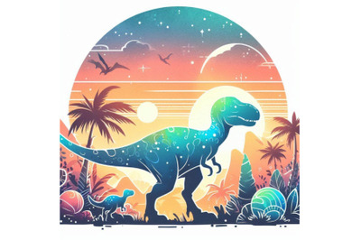 Dinosaur watercolor illustration GPEG, PNG. Jurassic wo