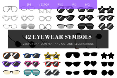 Eyeglasses Clipart Set