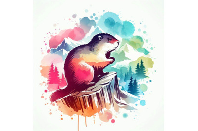 Marmot watercolor