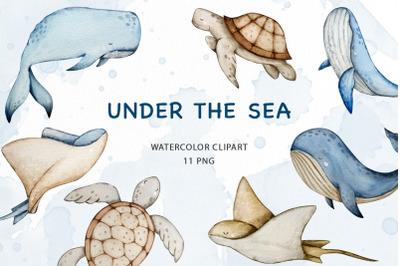 Watercolor Under the Sea Clipart