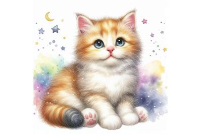 Cat. Cute cat. Watercolor Cat illustration