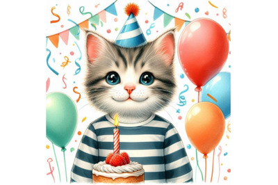 Cat. kid background for celebrate festival and birthday