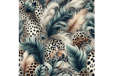 Leopard skin seamless pattern. wild cat fur background