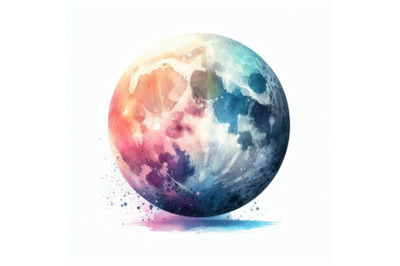 Moon. Moon watercolor background