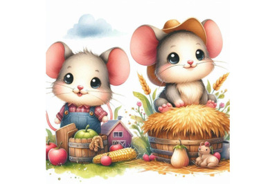 Mouse. cartoon farm animal