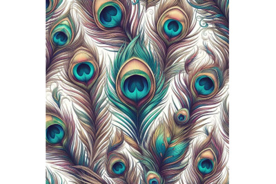 Peacock feather seamless pattern