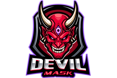 Devil mask esport mascot logo design