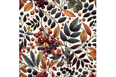 Forest berries seamless pattern. watercolor seamle