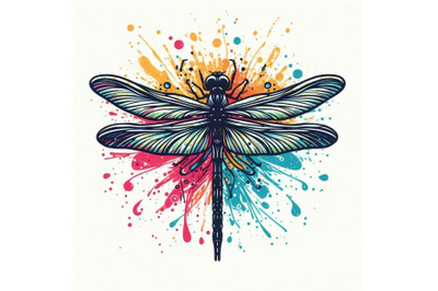 Dragonfly T-shirt graphics, dragonfly illustration wit