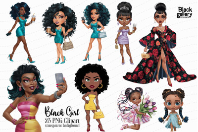 Black Girl Clipart, Chibi Girl Clipart