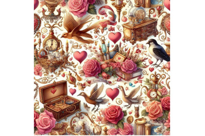 Valentine day seamless pattern. Love background