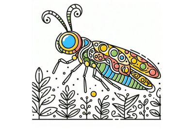 Coloring book funny Cartoon insect