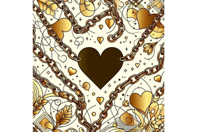 Gold chains seamless pattern. luxury illustration. go