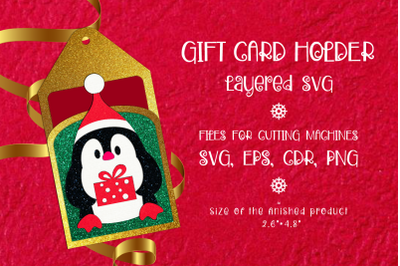 Christmas Penguin | Gift Card Holder | Paper Craft Template