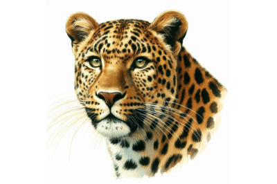 Leopard hand drawn watercolor illustration