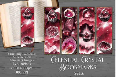 Printable Book Bookmarks - Ruby Red - Celestial Crystal 2