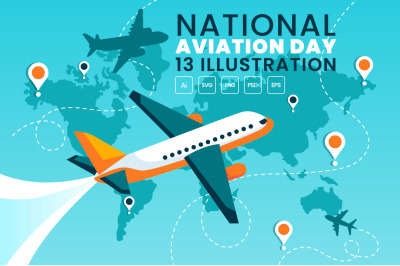 13 National Aviation Day Illustration