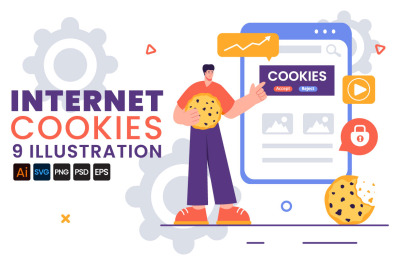 9 Internet Cookies Technology Illustration