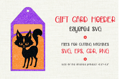 Black Cat | Halloween Gift Card Holder Template
