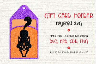 Black Cat Silhouette | Halloween Gift Card Holder Template