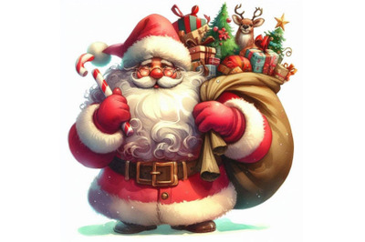 Santa Clause. Funny Santa. New Year Greeting Card