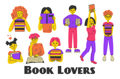 Book Lovers Illustrations PNG Clipart