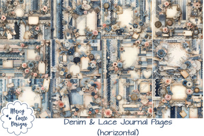 Denim &amp; Lace Journal Pages (horizontal)
