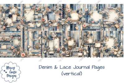 Denim &amp; Lace Journal Pages (vertical)