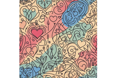 Valentine day seamless pattern. Love background