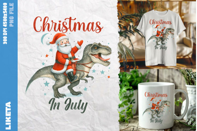 Santa T-Rex Christmas in July