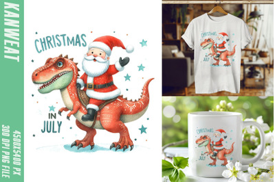 Santa T-Rex Christmas in July