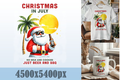 Santa Beer BBQ in July Art