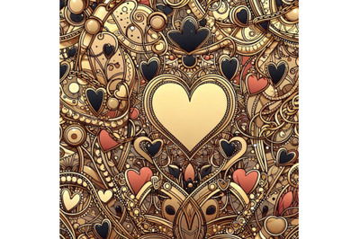 Gold chains seamless pattern. luxury illustration. golden love des