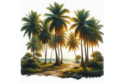 Coconut tree isolated