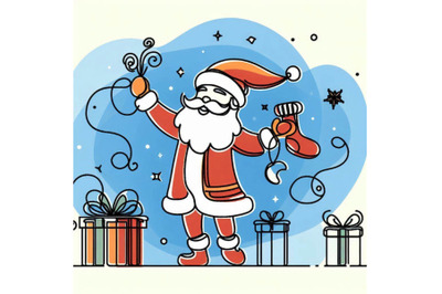 Santa Clause. Funny Santa. New Year Greeting Card