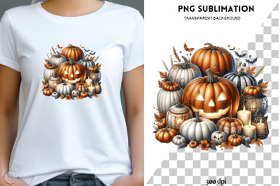 Transparent Pumpkin Season PNG Designs for Card Making, Halloween Craf