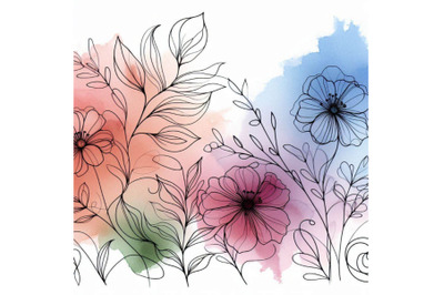 Watercolor flower background. Pretty text