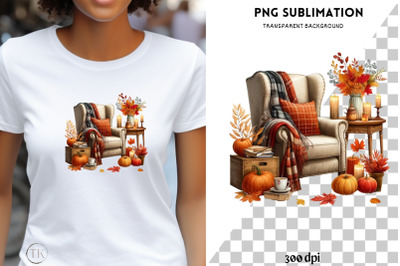 Autumn Book Nook Digital Print, Sublimation Prints, Crafting File, Coz