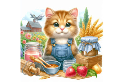 Cat. cartoon farm animal