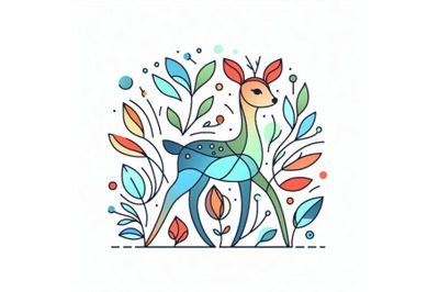 Cartoon fawn. forest animal illustration