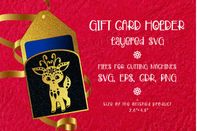 Cute Deer | Christmas Gift Card Holder | Paper Craft Template