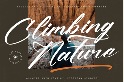 Climbing Nature - Modern Calligraphy Font