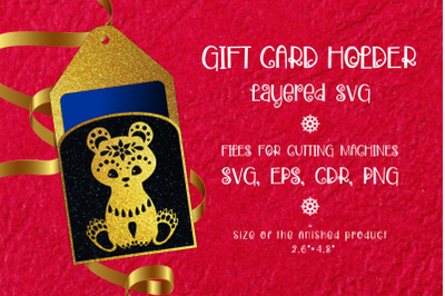 Cute Bear | Christmas Gift Card Holder | Paper Craft Template