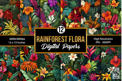 Tropical Rainforest Flora Digital Papers