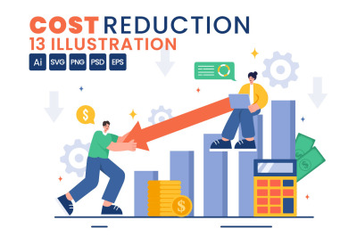 13 Cost Reduction Business Illustration