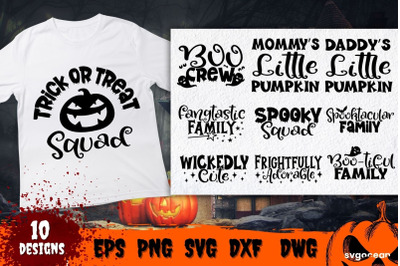 Halloween Family Quotes SVG Bundle