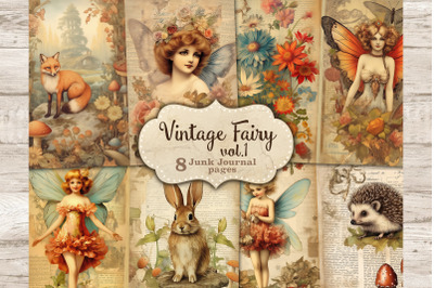 Vintage Fairy Junk Journal Page | Forest Scrapbook Paper