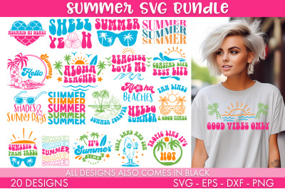 Retro Summer SVG Bundle Sublimation Cut file
